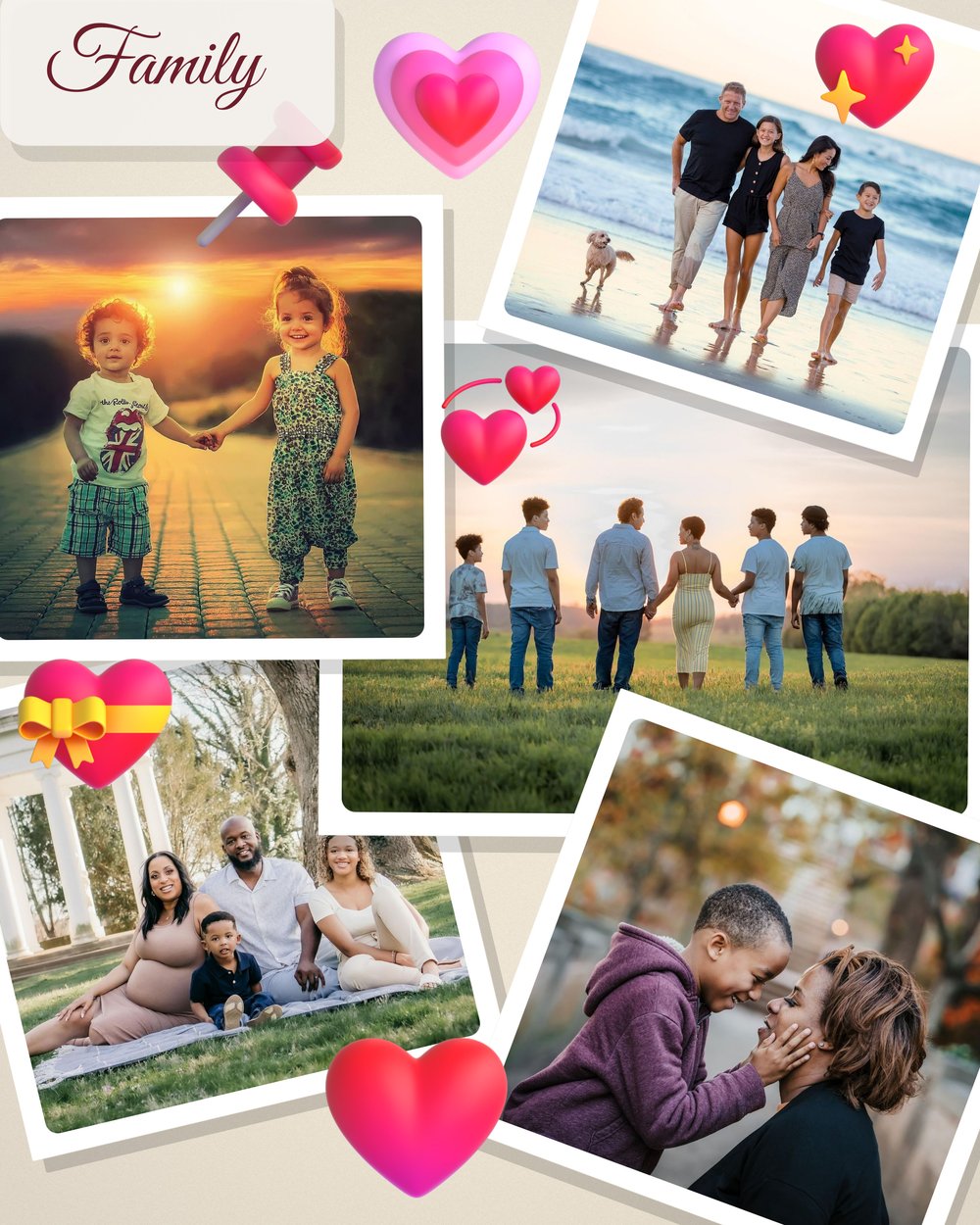 A family scrapbook page made with Tap & Print